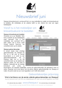 Sheeque nieuwsbrief juni 2016